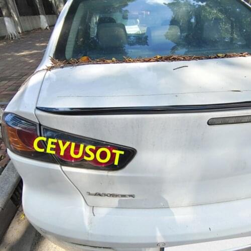 CEYUSOT For NEW Accessories Spoiler Mitsubishi LANCER PU Material Car Trunk Rear Lip Wing Tail Body Kit Diffuser V Style 2009-21