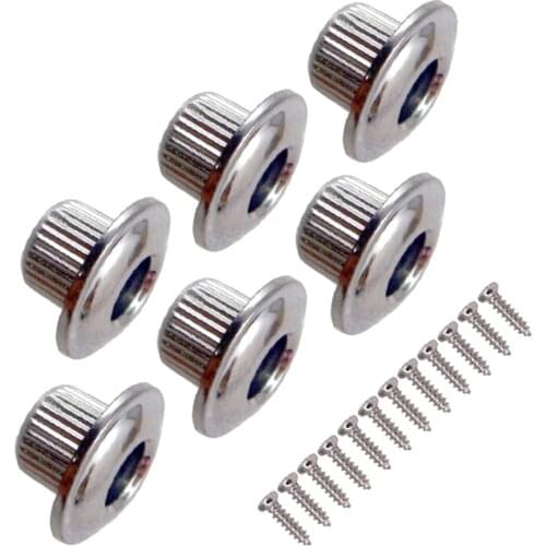 Guitar Tuner Conversion Bushings Adapter For Electric Acoustic Folk Guitar (Color: Silver)