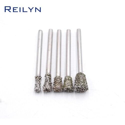 Coarse grade rough grit Emergy diamond abrasive bits peeling needle C7 type flat end die grinder/dremel/rotary tools