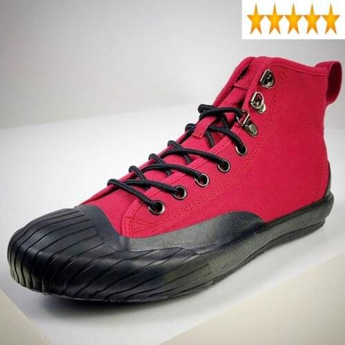 Canvas Mens Waterproof High-Top Vintage Low Top Casual Shoes Flats Lovers Safety Sneakers Chaussure Homme Work Ankle Boots