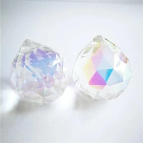 Free Shipping 20mm 30mm 40mm 100pcs Crystal Faceted Lighting Balls Hanging Lamp Parts For Diy Suncatcher