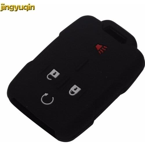 Jingyuqin 10pcs mix colors Silicone Remoet Car Key Cover Case Fit For Cadillac For Chevrolet Silverado For GMC Sierra 4 Buttons