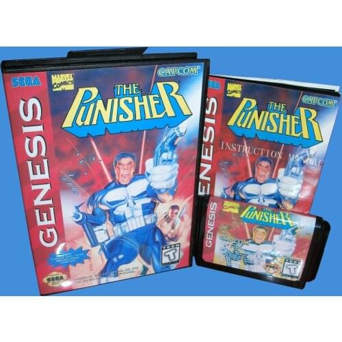 The Punisher With Box And Manual 16bit MD Game Card For Sega Mega Drive For Genesis