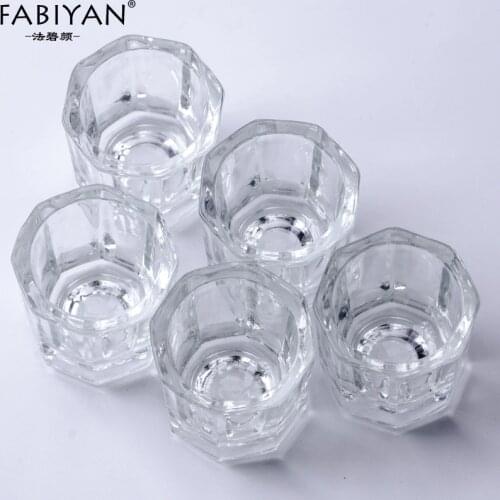 Lot 5PCS Glass Crystal Bowl Cup Dappen Dish Arcylic Powder Holder Container Tool Nail Art Manicure Salon