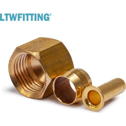 LTWFITTING Value Pack 1/4"OD Brass Compression Insert,Sleeve Ferrule,Nut