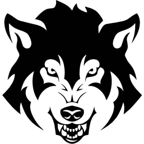 15cm*15cm Fashion Angry Wolf Looks At You Car Decal Pvc Personality Interesting Auto Sticker Black/silver/red/white/laser