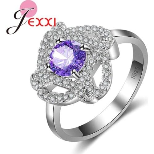 Trendy Women Engagement Rings Cubic Zirconia Ring Fashion Bands Style CZ Paved Silver Finger Rings For Wedding Jewelry