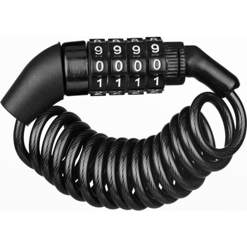 MTB Road Bike Anti Theft Helmet Lock 4 Digit Password Safety Cable Locks Universal Protective Motorcycle Lock