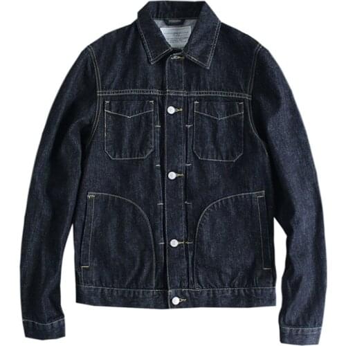 Mcikkny Men Cargo Classic Denim Jackets Slim Fit Casual Outwear Tops For Male Clothing Multi Pockets