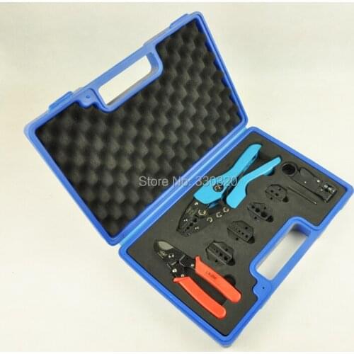 Coaxial cable crimping tool set for BNC connector,TV cable RG55,58,59 with coaxial crimper,cutter,stripper,exchangeable dies