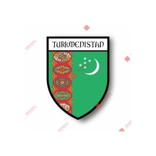 Stickers Decal Souvenir Vinyl Car Shield City Flag World Crest Turkmenistan Car Window Body Decorative Stickers Accessories