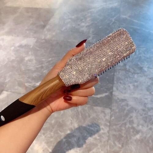 Sparkling Combs Girls Hair Scalp Massage Comb Women Wet Curly Detangle Hair Brush for Salon Rhinestone Hairdressing Styling Tool