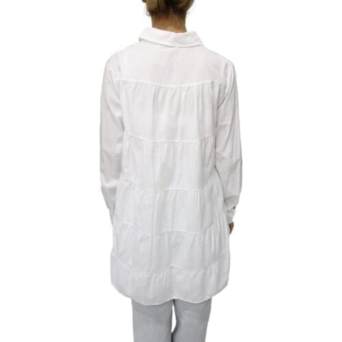 Back Coat Tunic Shirt-ECRU