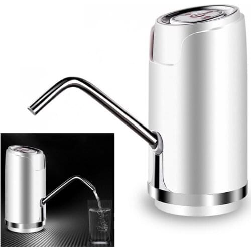 Touch-tone Double Mode Wireless Rechargeable Electric Intelligent Water Pump with USB Cable for 4.5L - 18.9L Barrelled Wate