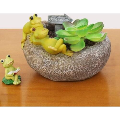 Resin Succulent Planter Mini Flower Pots Indoor Desktop Decor Creative Gifts Succulent Flowerpot Resin Process Ornaments