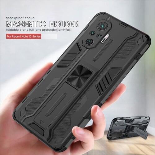 Heavy Duty Anti-knock PC+ TPU Armor Shockproof Protect Coque For Redmi Note 10S 10 Poko Poco M3 Pro F3 F 3 5G Car Magnetic Case