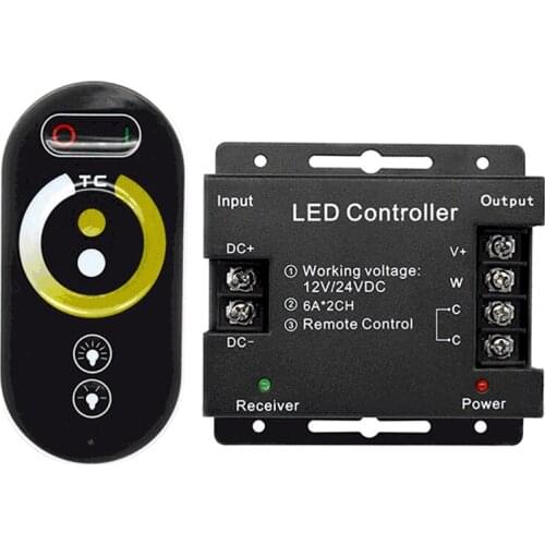 LED Controller Full Press Remote Control Dual Color Temperature Led Dimming and Color Mixing Controller RGB Dimmer