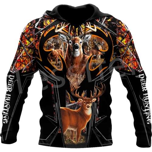 Tessffel 3DPrint Camo Deer Hunting Tattoo Animal Hunter Men/Women NewFashion Jacket Zip Funny Hoodies Long Sleeve Streetwear S9