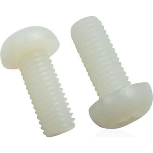 A pack of 100，White nylon screw m2.5m6m8 cross round head plastic screw pan head plastic screw