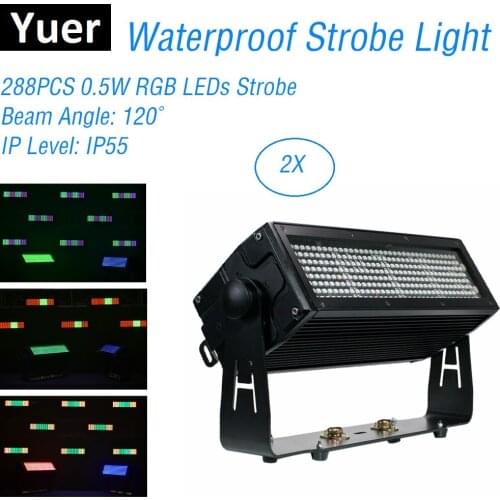Waterproof 288 LEDS RGB LED Wall Wash Light DMX 512 Control Dj 105W LED Strobe Light LED FlashLight Disco Light Music show luzes