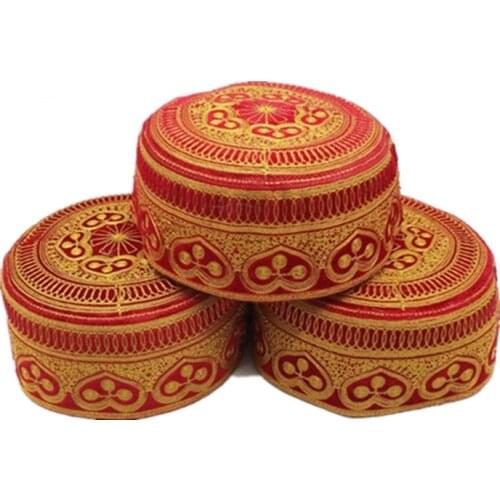 Embroidery Muslim Prayer Hats For Men Saudi Arabia India bonnet musulman Islamic Clothing Accessories Arab Jewish Cap