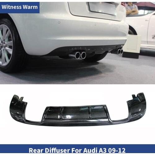 Carbon Fiber / FRP Rear Diffuser Lip Bumper Guard Spoiler for Audi A3 sportback Hatchback 2009-2012