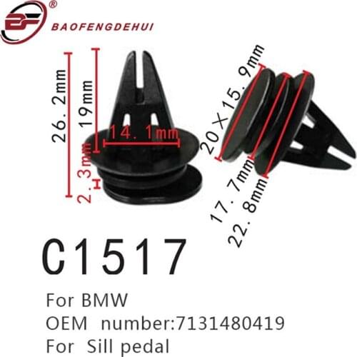 For BMW Positioner Clip Sill pedal speaker protection moulding clamp heel cover,heel cover clip window trim strip screw