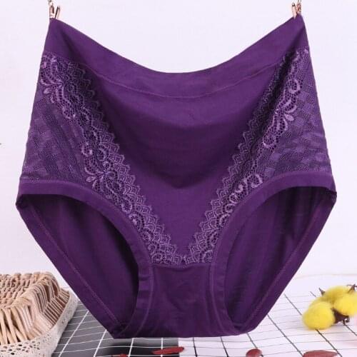 High Waist Underwear Ladies Lace Large Size Middle-aged and Elderly Fat Mother 200 Loose Bag Hip Triangle Panty Head