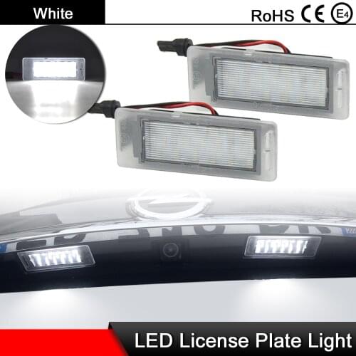 1 Pair For Opel Mokka For Cadillac CTS For Chevrolet Camaro For Buick Enclave For GMC Terrain White LED License Plate Light