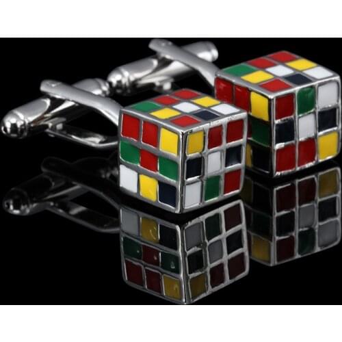 Fashion Enamel Metal Magic Cube Cufflink Casual Business Shirts Cuff Link 1 Pair Shirt Cufflinks for Men Jewelry Accessories