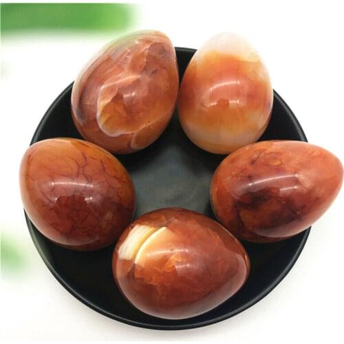 1pc Big Size Natural Red Orange Carnelian Agate Egg Shaped Geode Polished Stones Natural Stones and Minerals