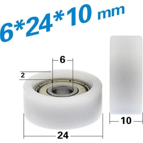10pcs 6*24*10mm 626zz bearing pulley, door and window automatic rolling flat wheel
