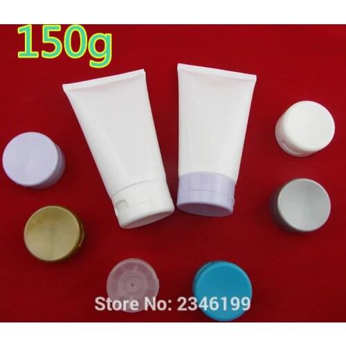150ML150G20pcs/lot White Empty Cosmetic Hose Soft Tubes,Plastic DIY Facial Cleaning Cream Container,Body Cream Refillable Bottle