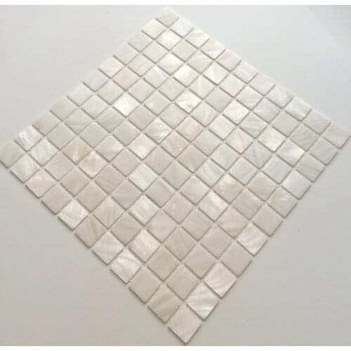 Seamed white shell mosaic tiles 25MM Particle Sea Shell Mosaic Mother Of Pearl Mosaic shell tile bedroom wall tiles