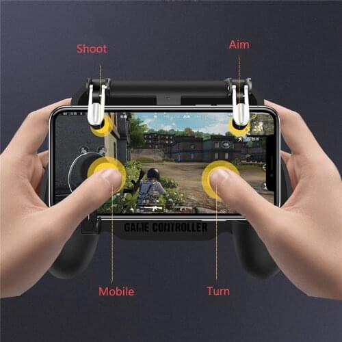 4.7-6.5 inch Gamepad with Cooling Fan for PUBG Phone Holder Charger Power Trigger Fire Button Phone Gamepads Finger Shooter