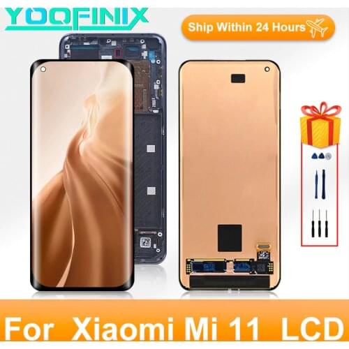 "6.81" 5G Super AMOLED For Xiaomi Mi 11 Display Touch Screen Digitizer Display Replacement Parts For M2011K2C Mi 11 LCD 5G