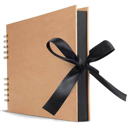 Albums 80 sheets of black souvenir album A4 kraft paper DIY scrapbook pictures wedding birthday childrens gifts photo album