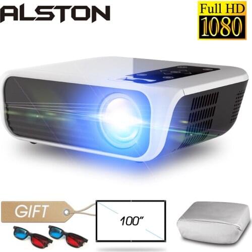 ALSTON T8 Full HD 1080p projector 4k 5000 Lumens cinema Proyector Beamer HDMI USB AV with gift