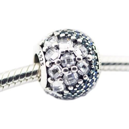 Beads FOR Making DIY Sterling-Silver-Jewelry Blue Enchanted Pave 925 Berloque Perles Charm For Women Anime