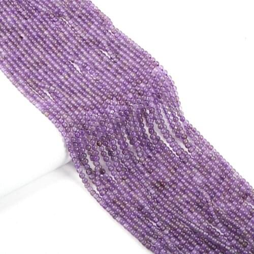 Natural Stone Beads Round Shape Amethysts Loose Spacer Beaded For Jewelry Making DIY Bracelet Necklace Accessories Wholesale