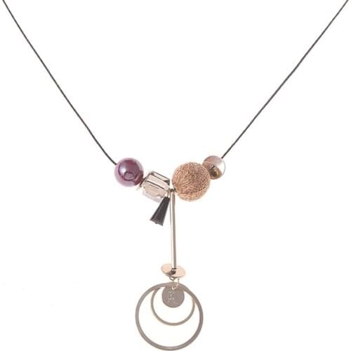 Ydgy personality fashion long round bead irregular Necklace high grade short jewelry necklace womens collarbone sweater chain w