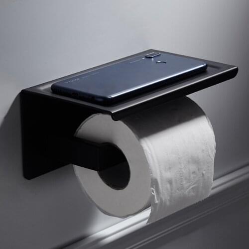 304 Stainless Steel Bathroom Accessories Paper Towel Holder Wall Toliet Roll Paper Holder Matte Black Paper Holders for Kitchen