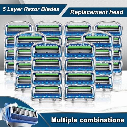 Mens shaver Razor Blades Fit Gillette Fusion 5 For Men Shaving Safety Manual Machine Replacement New Heads Straight blade