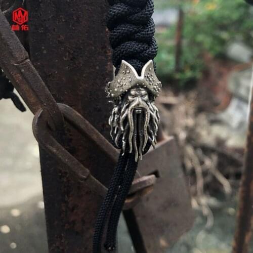 EDC Knife Beads Pirates Of the Caribbean David Jones Brass Paracord Car Key Accessory Pendant