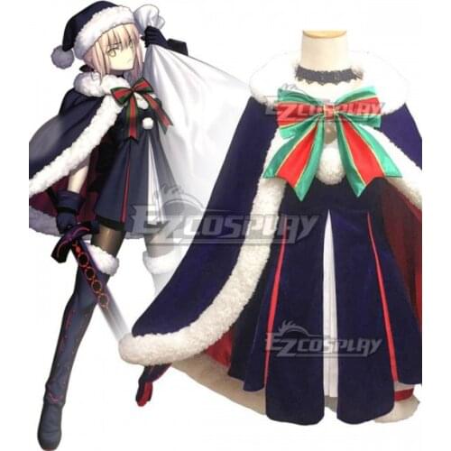 Fate Grand Order Saber Christmas Dress Suit Adult Party Girls Dress Set Halloween Outfit Festival Gift Cosplay Costume E001