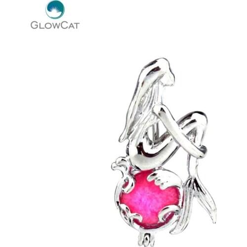 K482 5pcs/lot Silver 30mm Fairytale Mermaid Copper Beads Cage Pendant Fairytale Party Essential Oil Diffuser