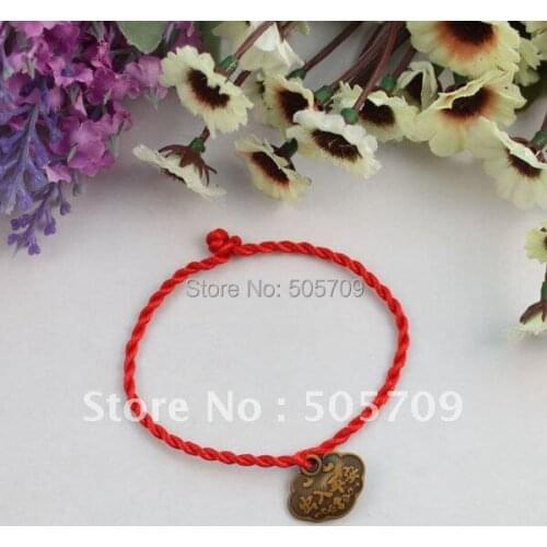 48PCS Chinese Safe and Wealth Lock Red Lucky Bracelets Free Shipping #22121