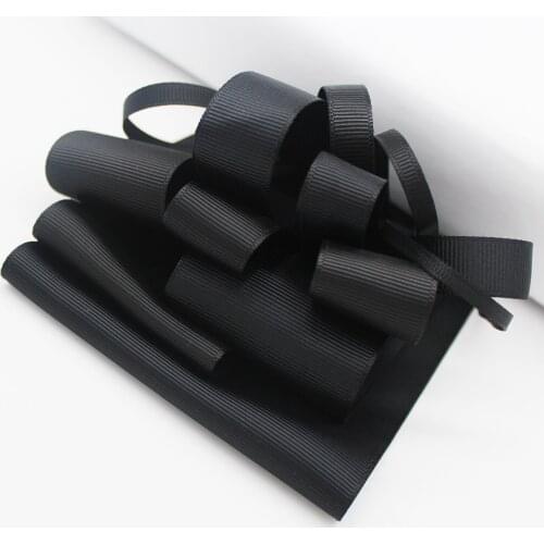 Grosgrain Ribbon Black Color Tapes Full Widths Available Handmade 3mm 9mm 25mm 38mm 50mm 57mm 63mm 75mm 89mm 100mm