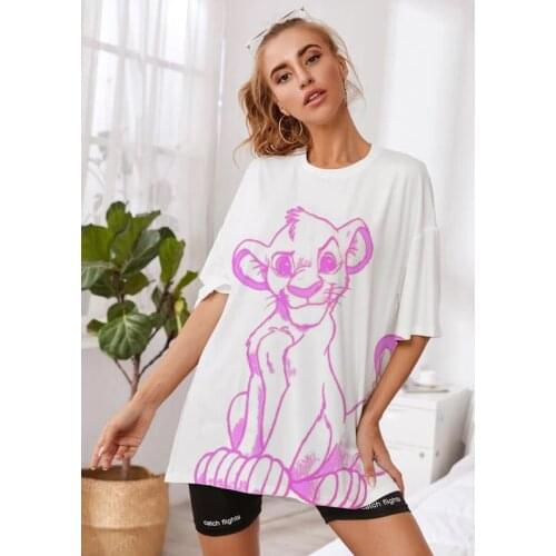 3D printing Harajuku summer casual womens T-shirt Ulzzang streetwear KawaiThe lion king print Disney T-shirt