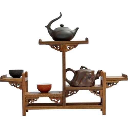 Ming and Qing furniture mahogany wings antique wooden curio shelf aircraft Shelf Teapot frame ornaments factory direct